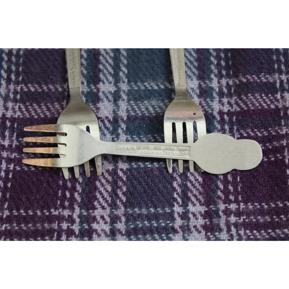 Vintage Stainless Steel Children's Forks Snoopy and Woodstock Set of Three